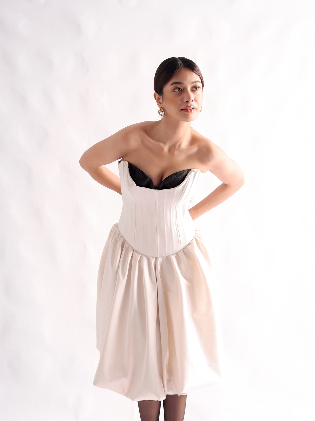 Sweetheart Contrast Textured  Corset