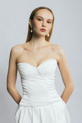 Dove White Satin Bustier Corset Top