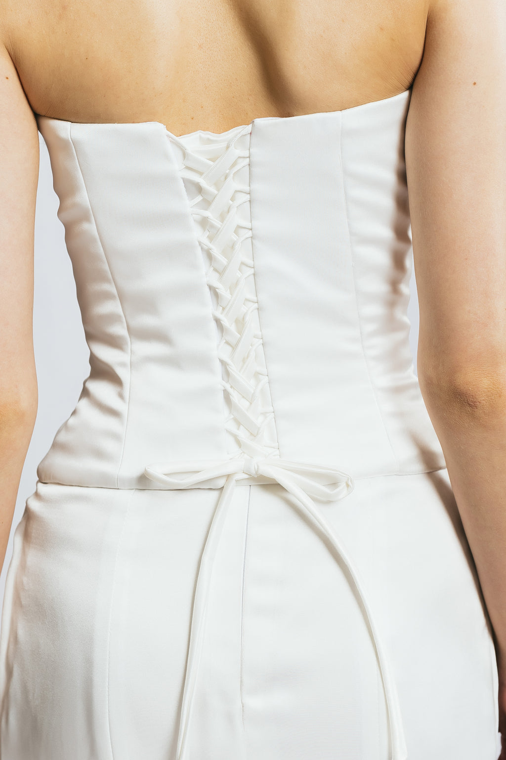 Dove White Satin Bustier Corset Top