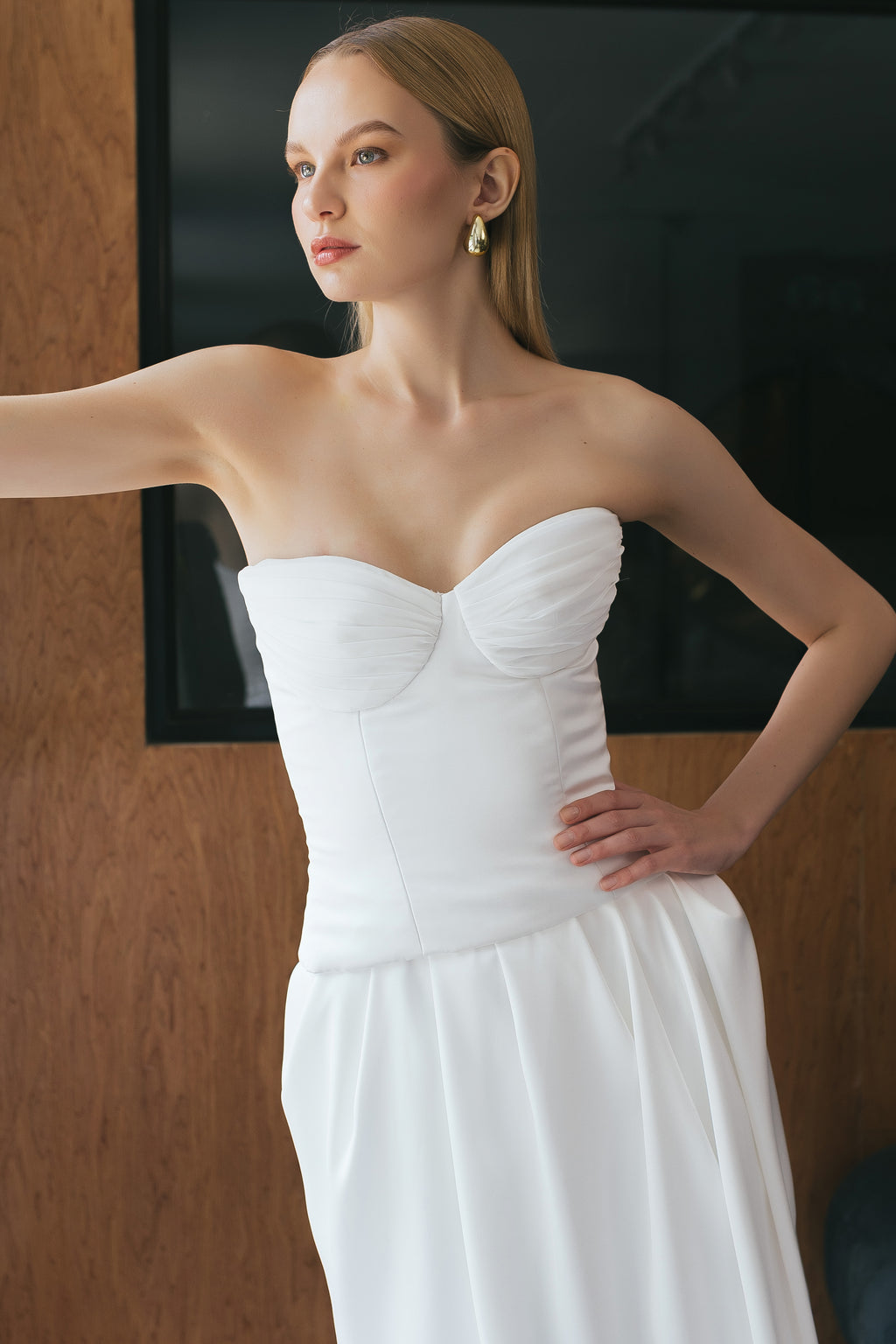 Dove White Satin Bustier Corset Top