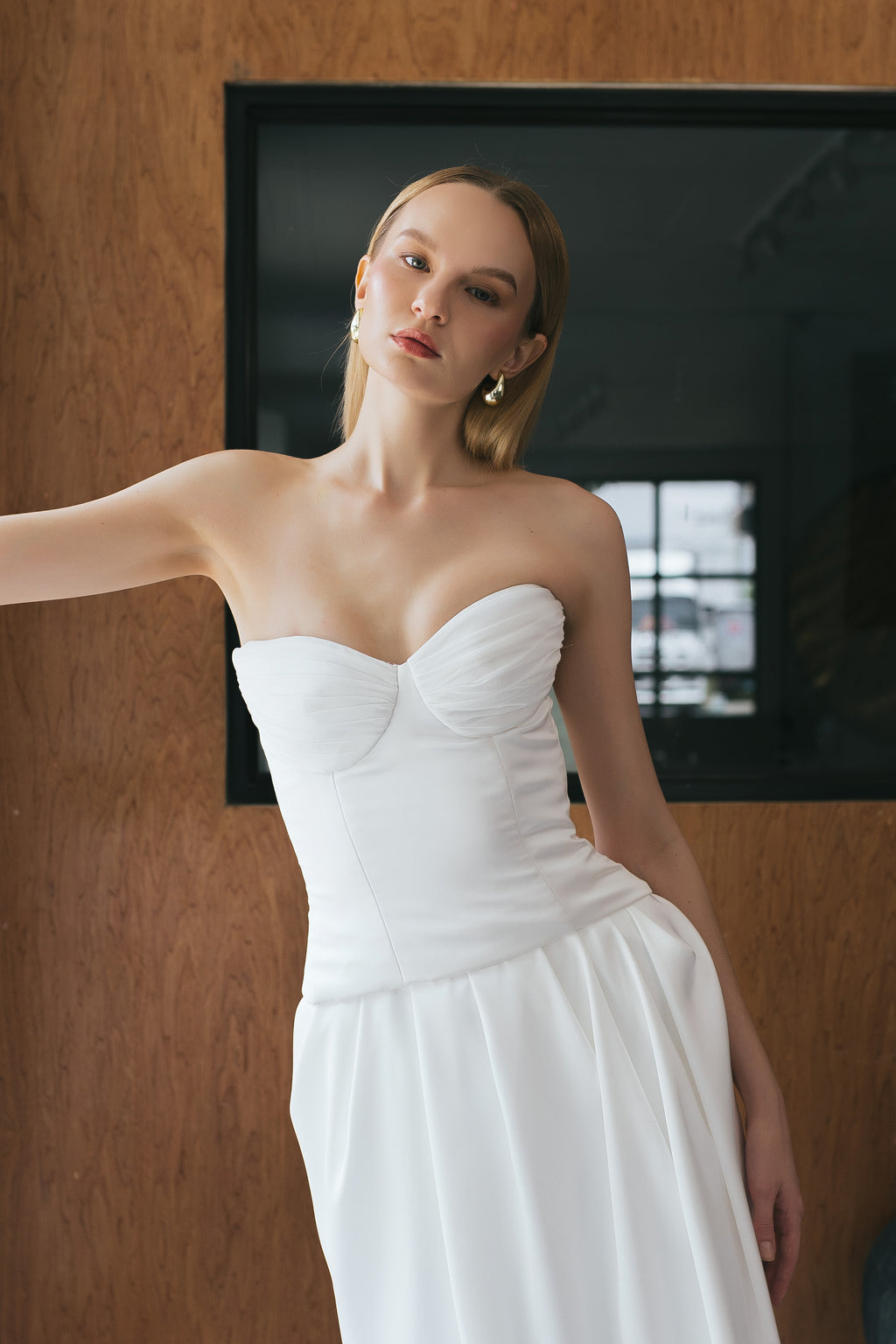 Dove White Satin Bustier Corset Top