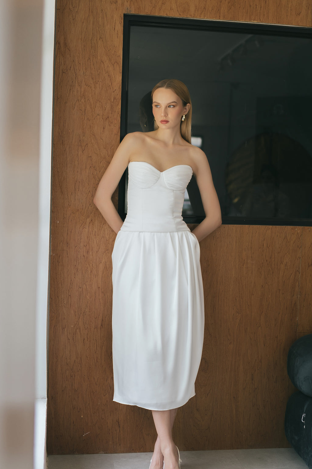 Dove White Satin Bustier Corset Top
