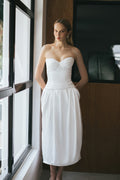 Dove White Satin Corset & Delicate Muse White Lace Trim Skirt Set