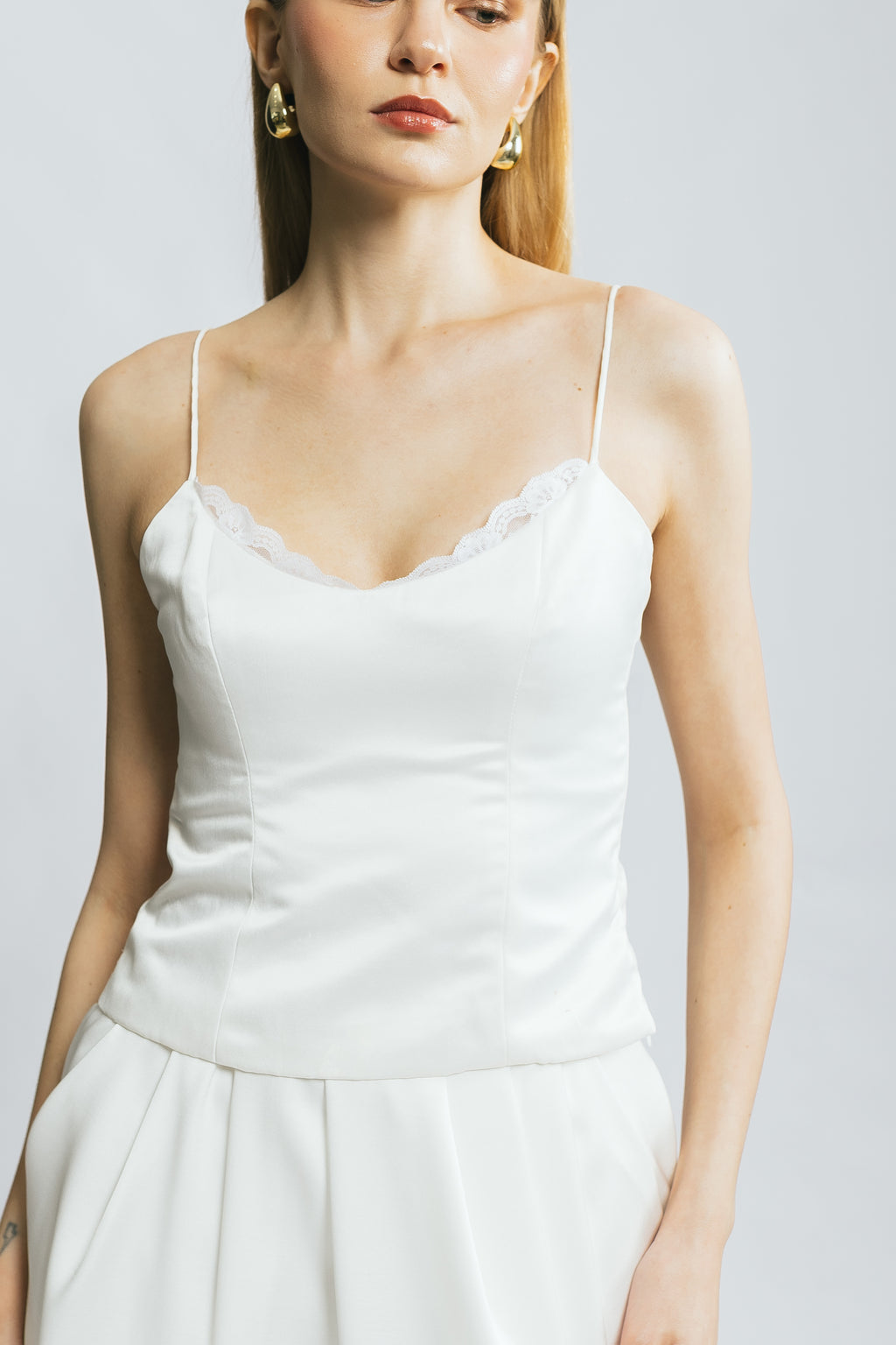 Dream Girl White Romantic Lace Cami Top