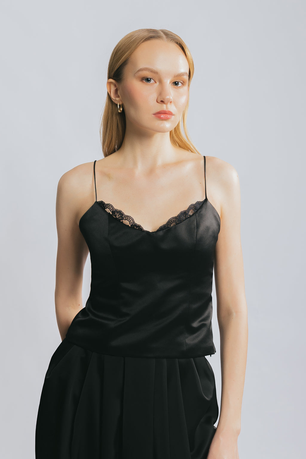 Dream Girl Black Romantic Lace Cami Top