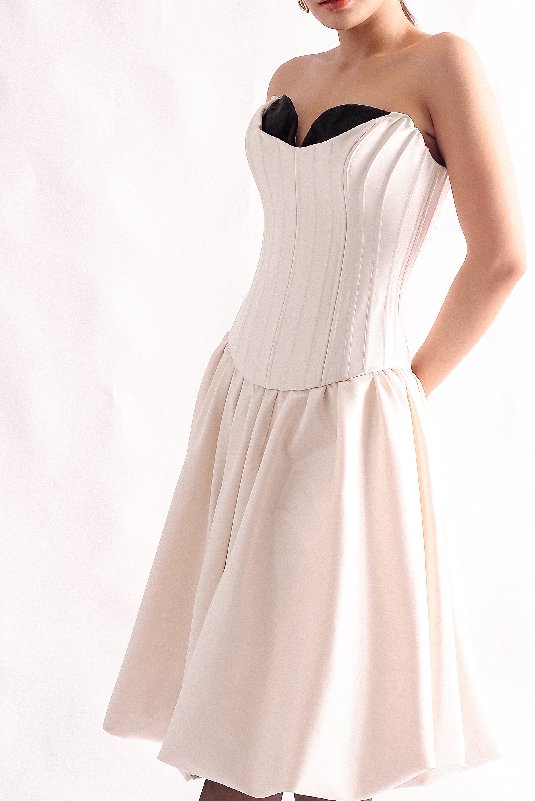 Sweetheart Contrast Textured  Corset